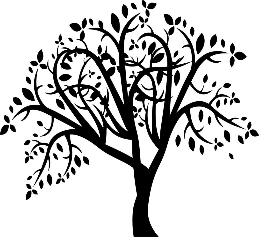 Vector silhouette of Tree on white background