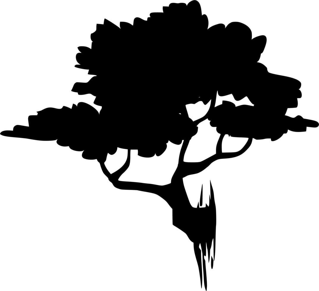 vector silueta de árbol en blanco antecedentes