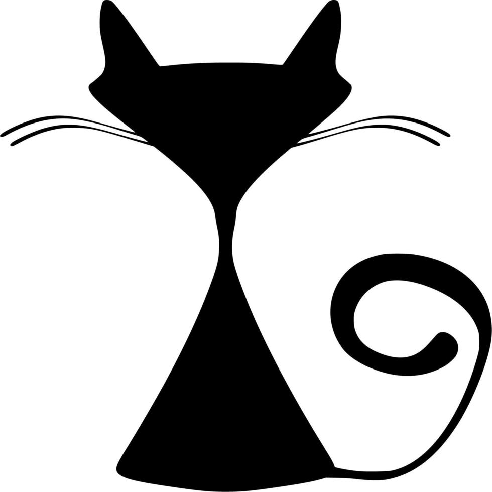 Vector silhouette of Cat on white background