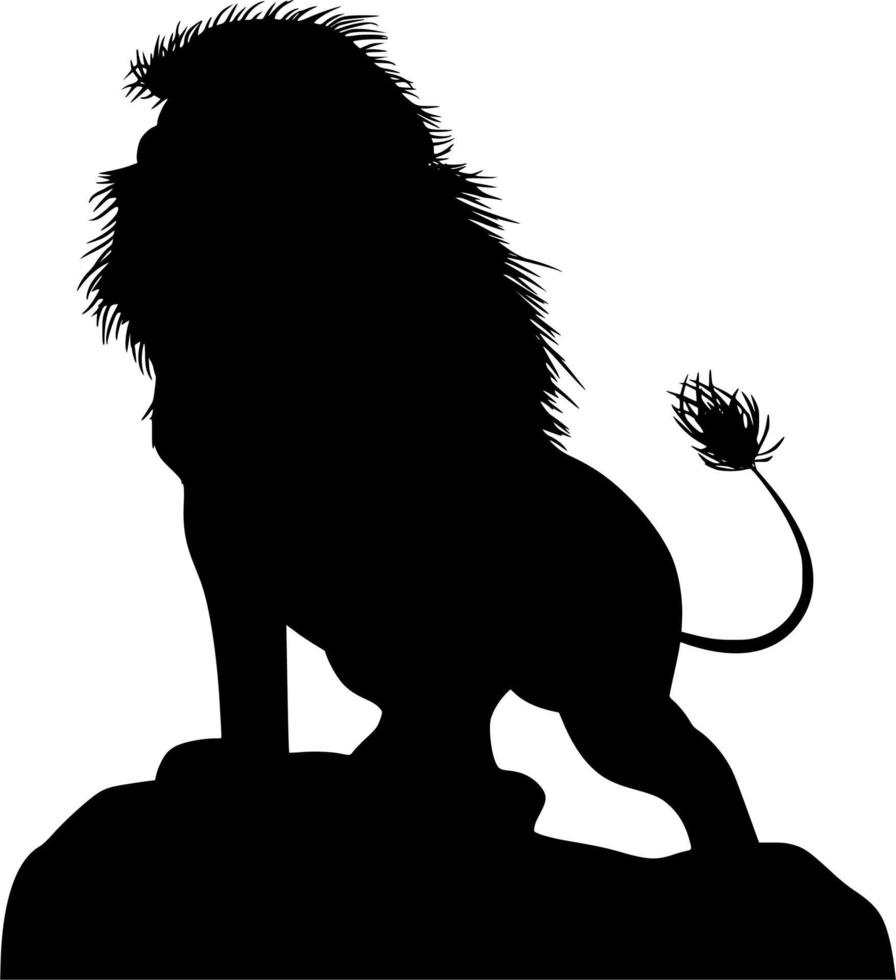 Vector silhouette of Lion on white background