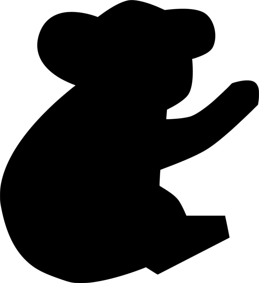 Vector silhouette of koala on white background