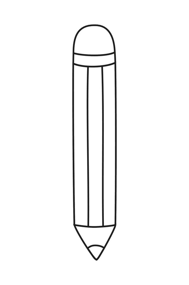 Flat vector cartoon pencil illustration. Icon for your design isolated on white background