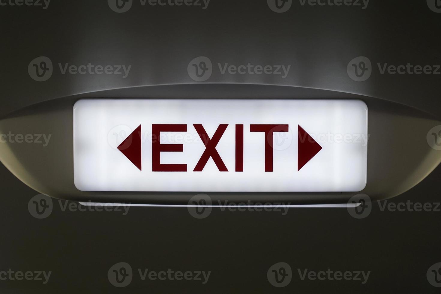 Emergency Exit Sign inside an Airplane photo