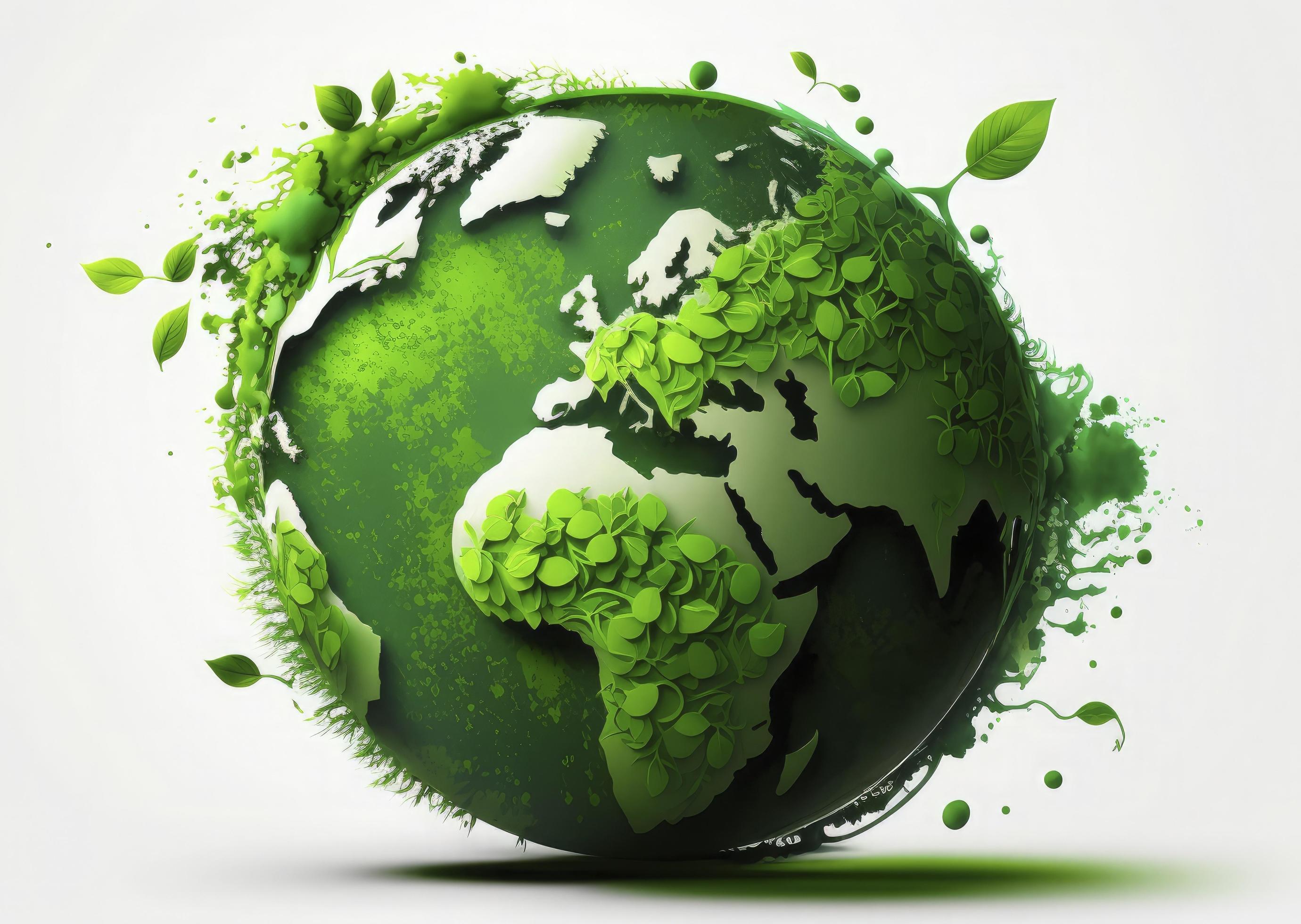 World Earth day concept. Illustration of the green earth on a white background. earth day
