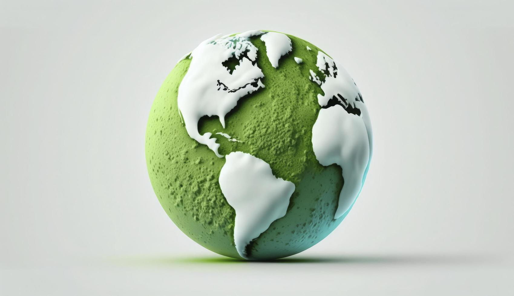 World Earth day concept. Illustration of the green planet earth on a white background. earth day poster, banner, card,  APRIL 22, Saving the planet, environment,  Planet Earth,  Generate Ai photo