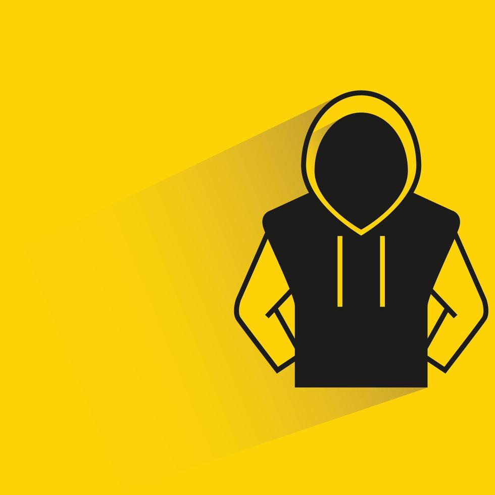 hoodie with shadow on yellow background vector