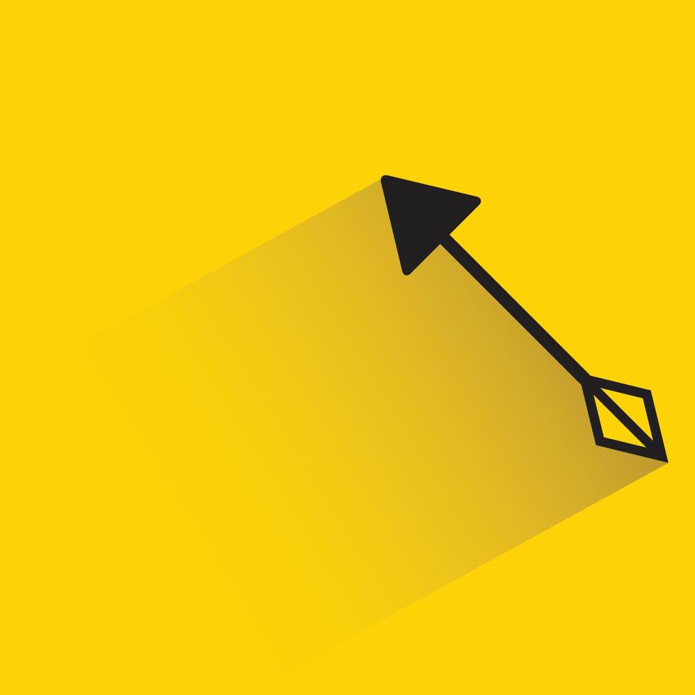 arrow with shadow on yellow background vector illustration