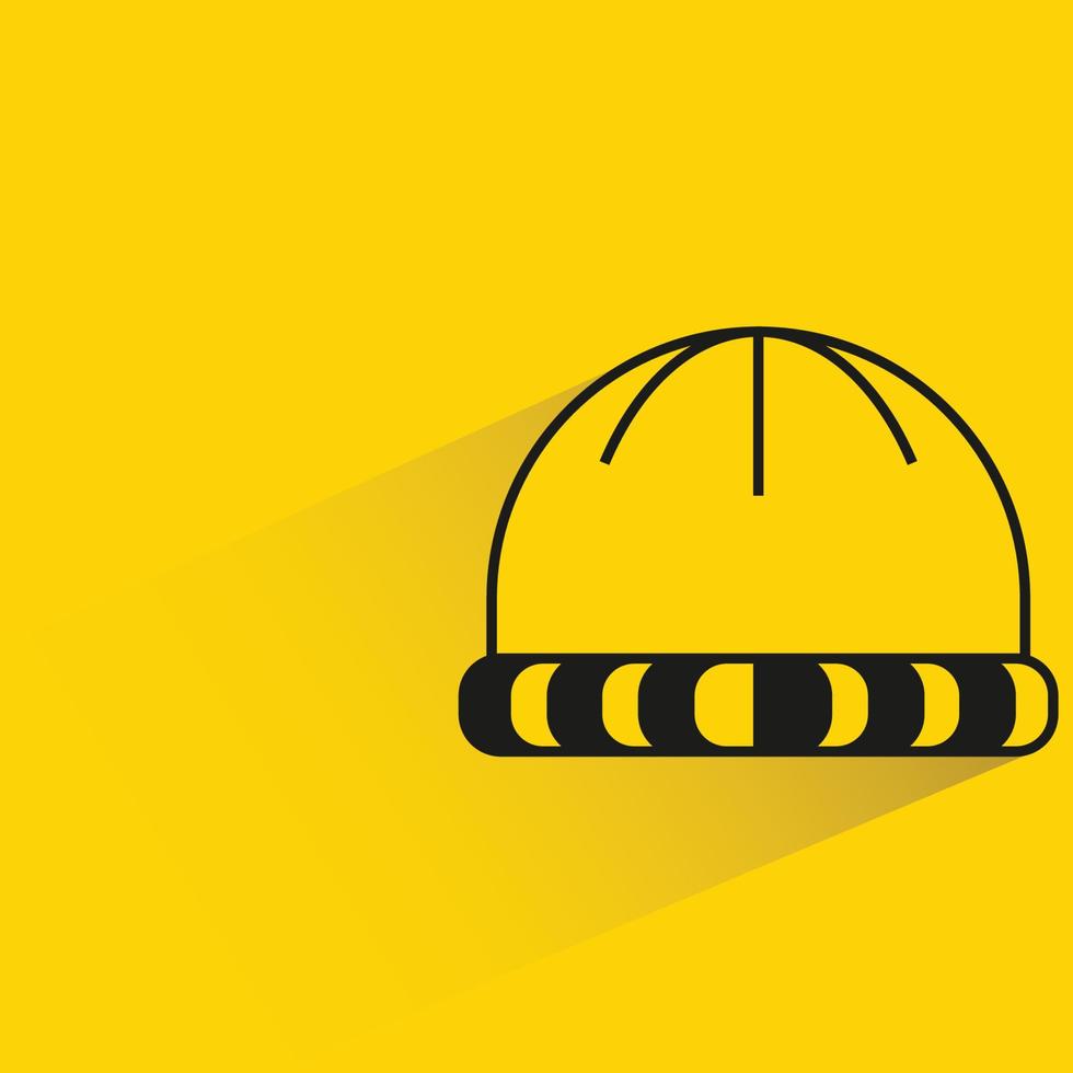 winter hat with shadow on yellow background vector
