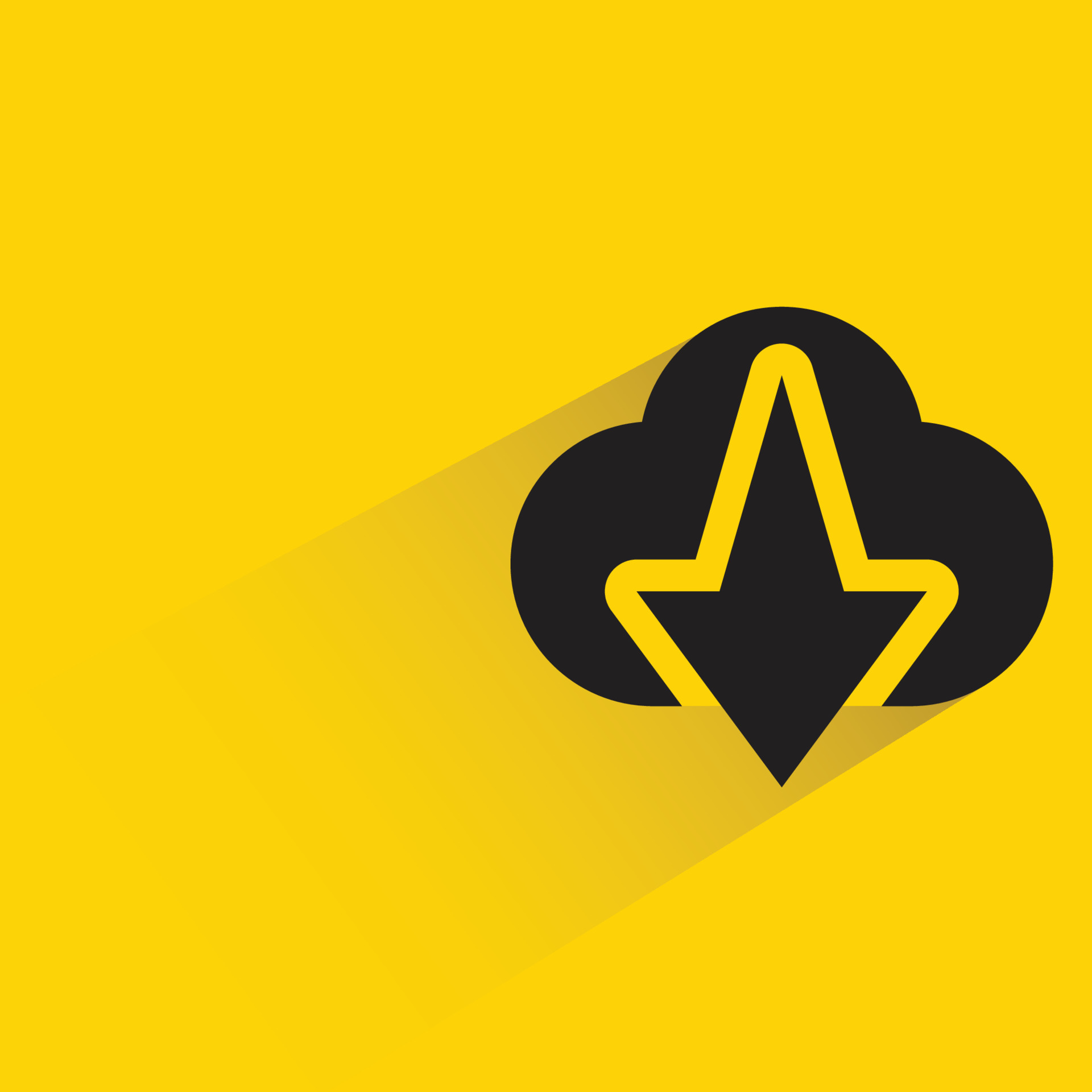 cloud download on yellow background vector illustration 22958636 Vector
