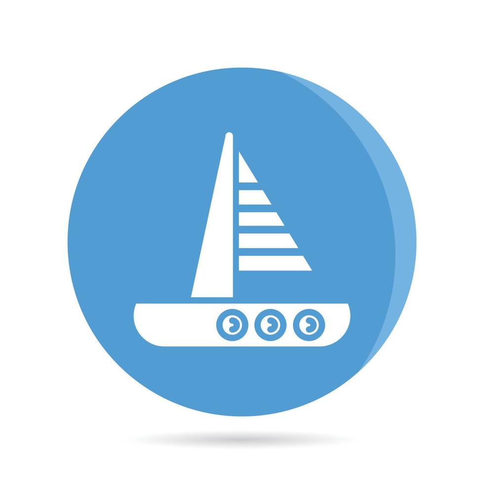 sailing ship and boat in blue circle button vector