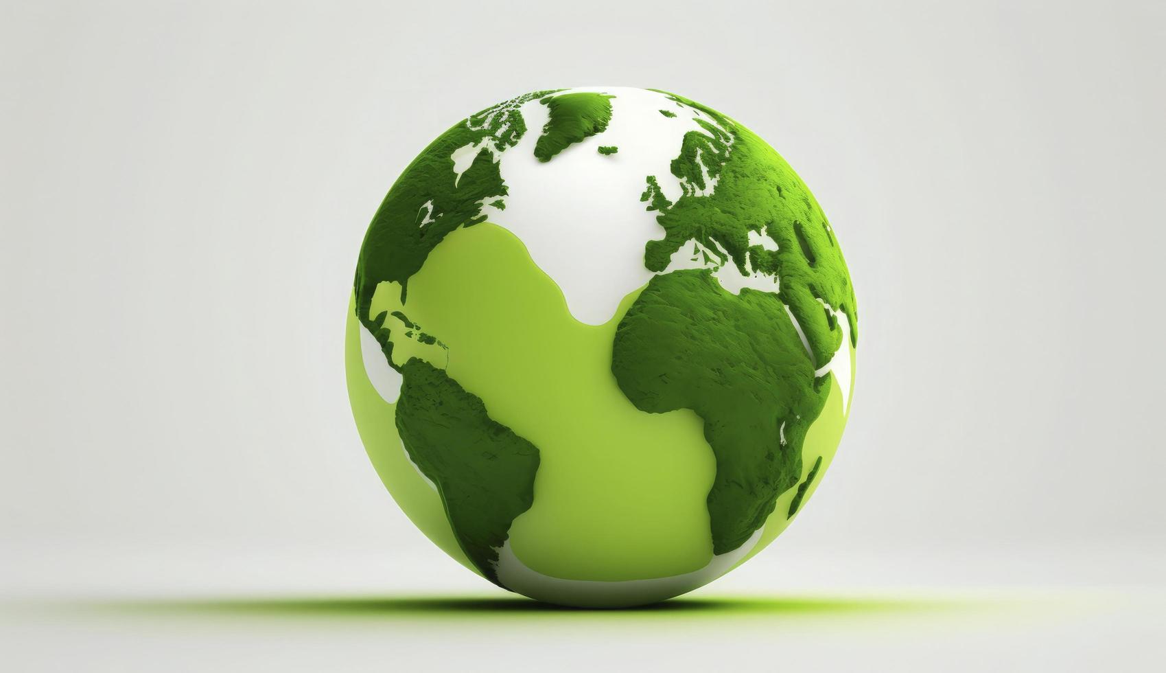 World Earth day concept. Illustration of the green planet earth on a white background. earth day poster, banner, card,  APRIL 22, Saving the planet, environment,  Planet Earth,  Generate Ai photo