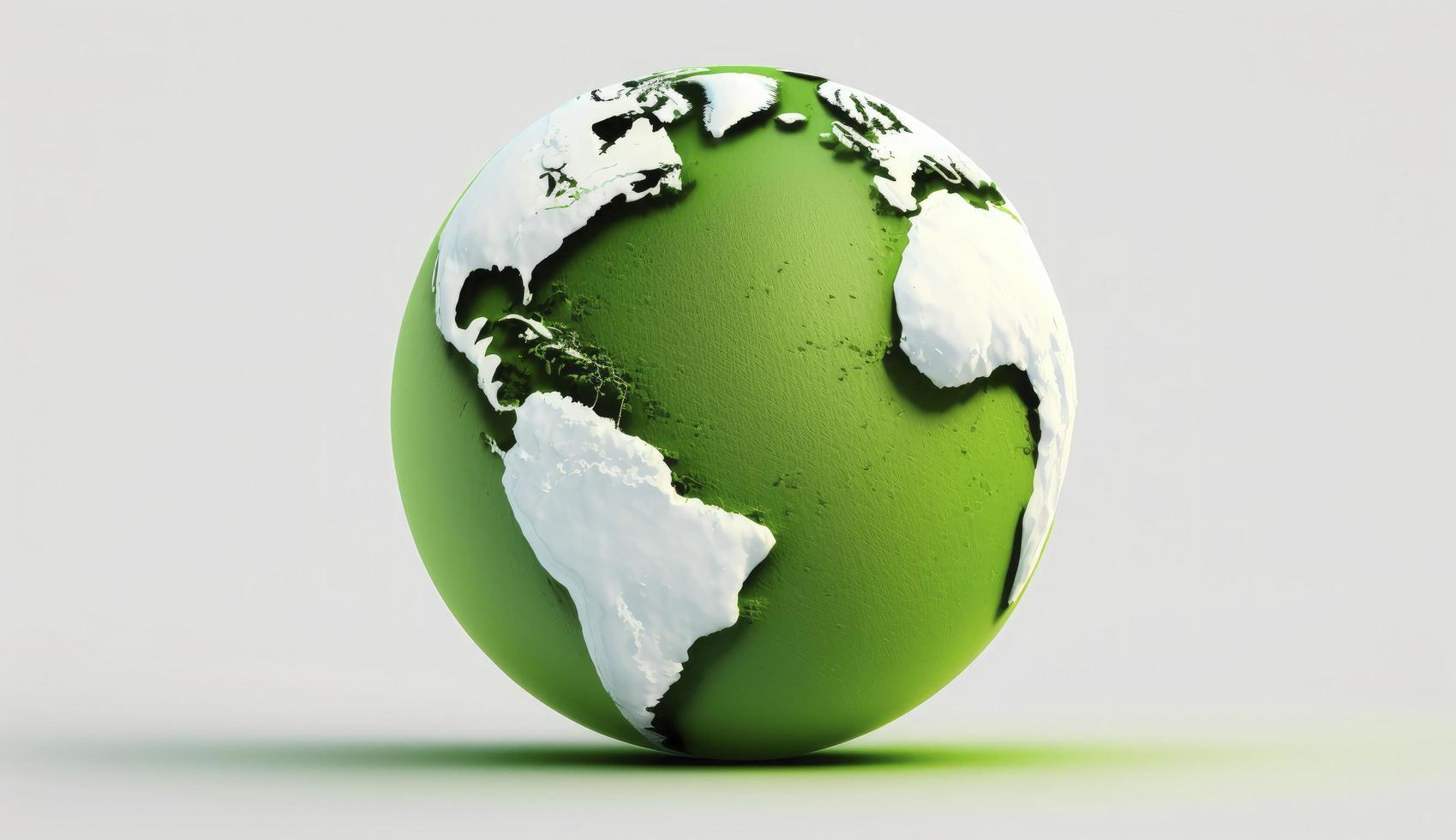 World Earth day concept. Illustration of the green planet earth on a white background. earth day poster, banner, card,  APRIL 22, Saving the planet, environment,  Planet Earth,  Generate Ai photo