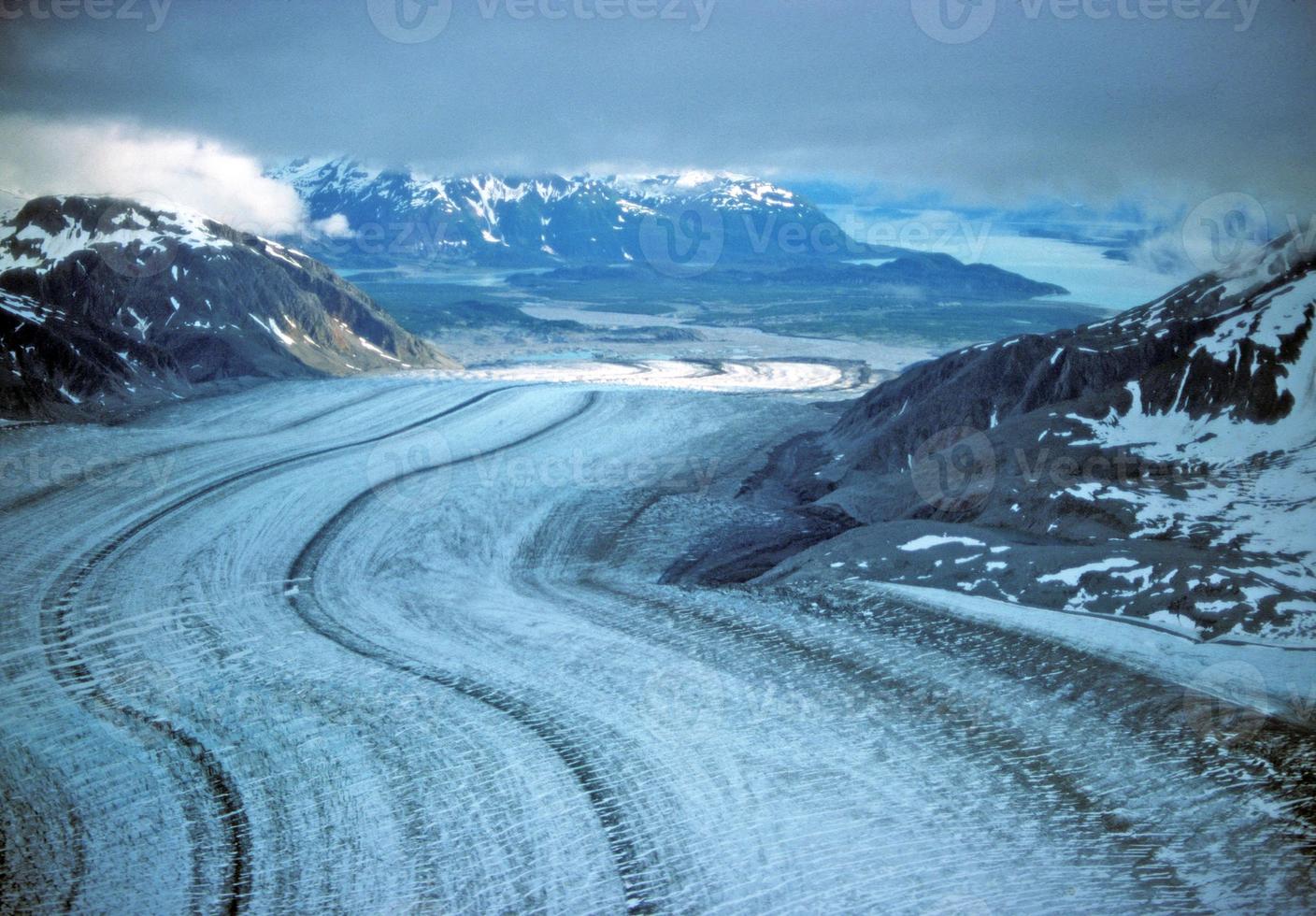 Looking Down an Alpine Glacier photo