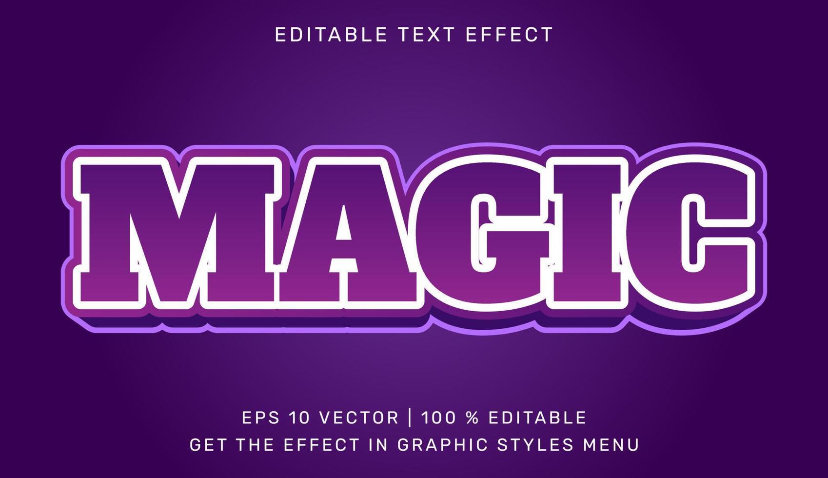 magia 3d editable texto efecto vector