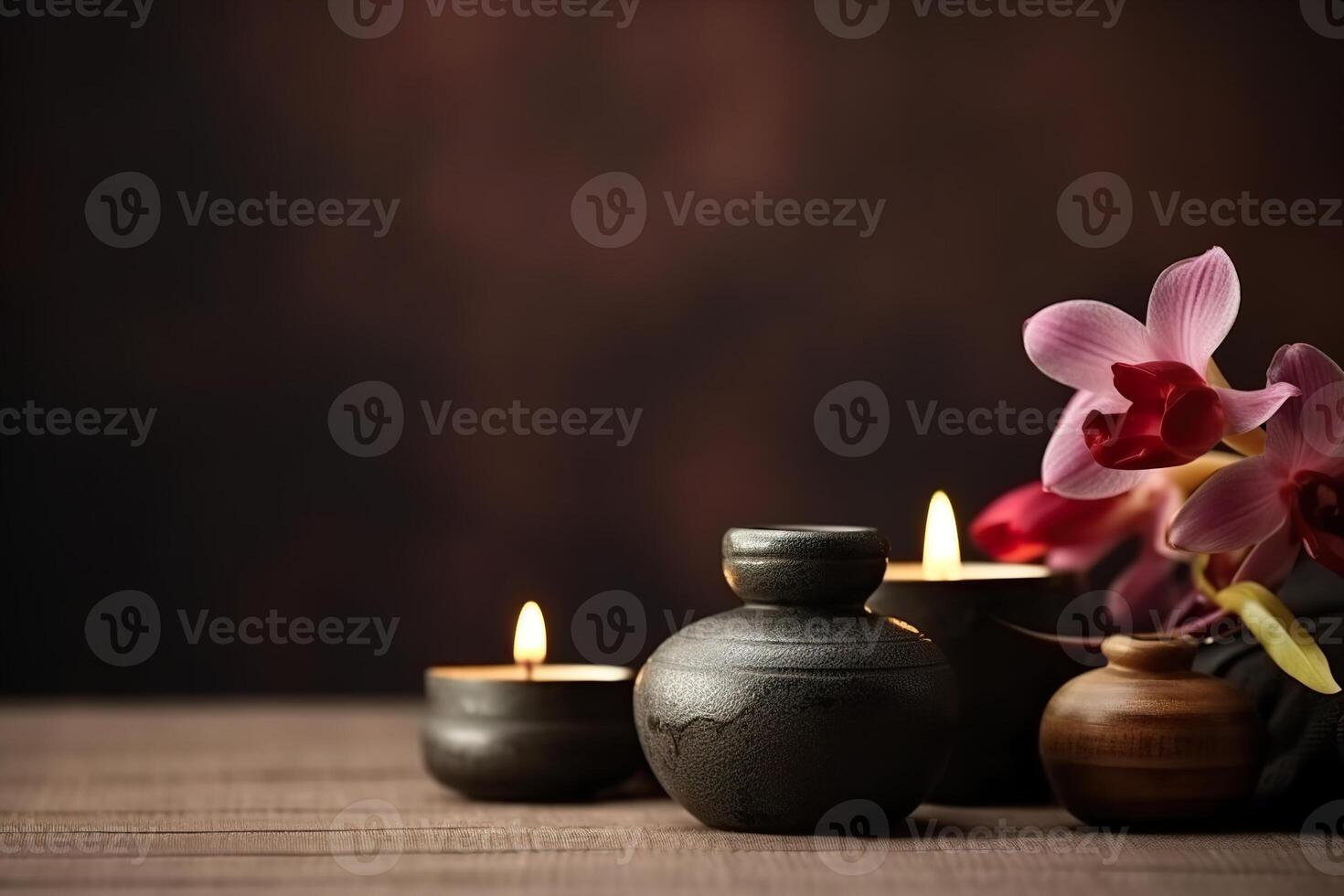 Beautiful spa background with copy space. Wellness backdrop. Empty space for text, advertising. Beauty procedure, service. Relax and wellbeing. . photo