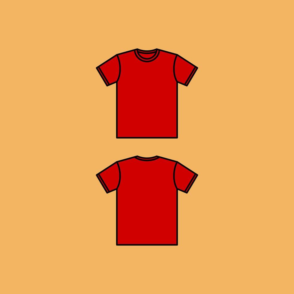 blank t-shirt templates. red t-shirt isolated background vector