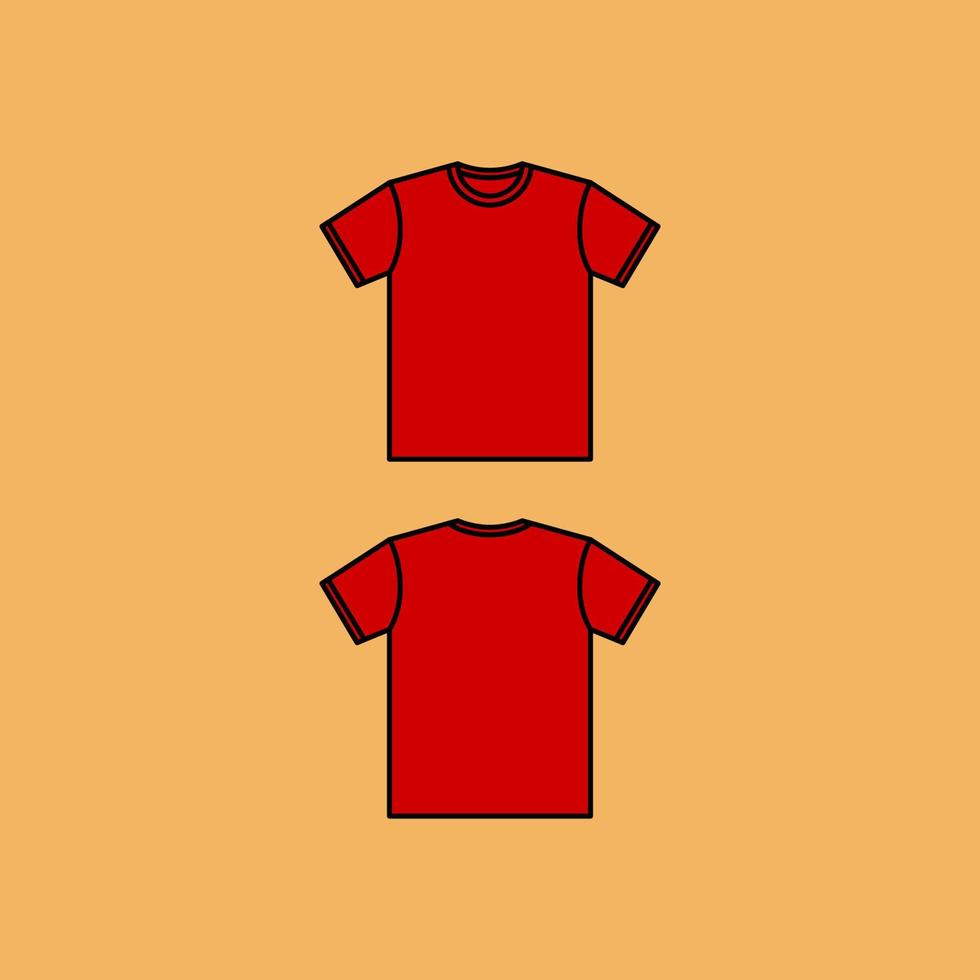 blank t-shirt templates. red t-shirt isolated background vector