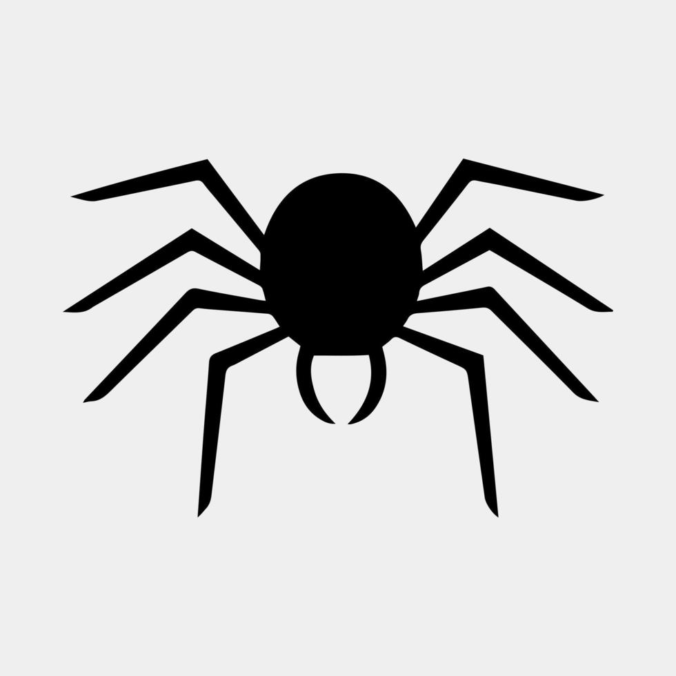 Vector illustration of spider silhouette on white background