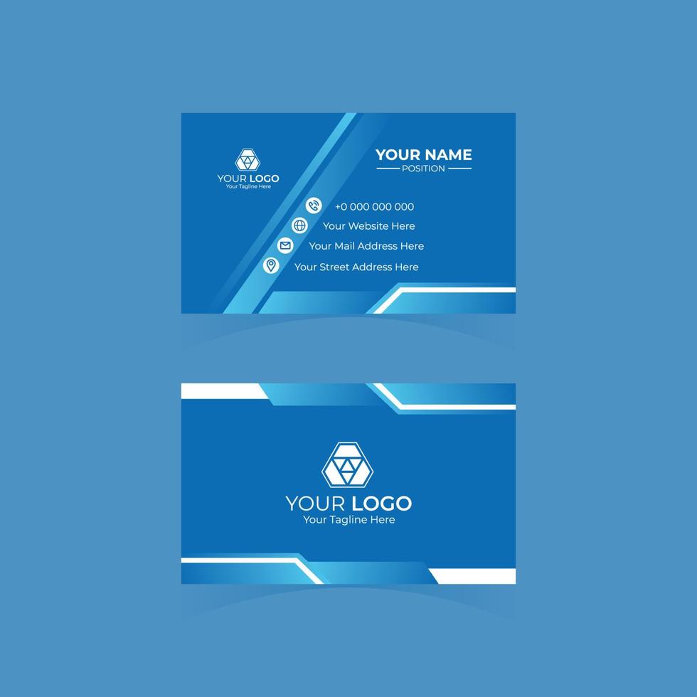 Blue Gradient Minimalist Business Card vector