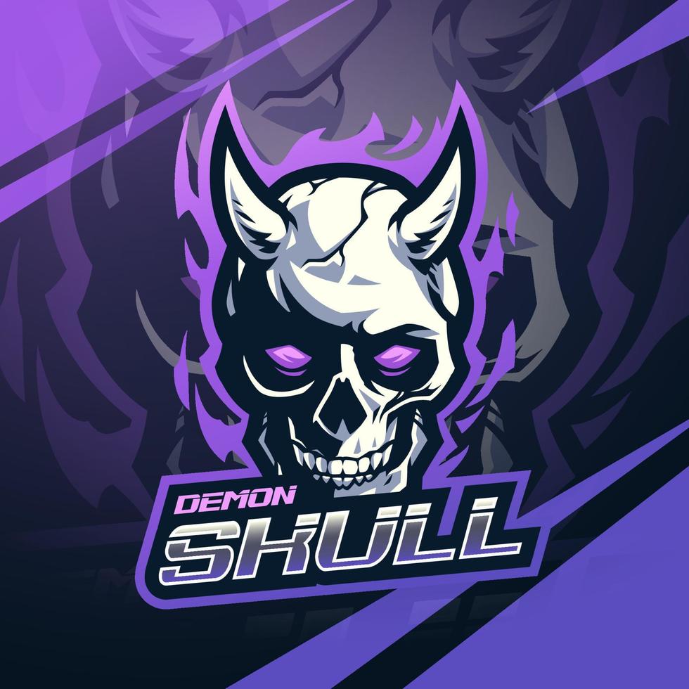 Demon skull mascot logo design vector