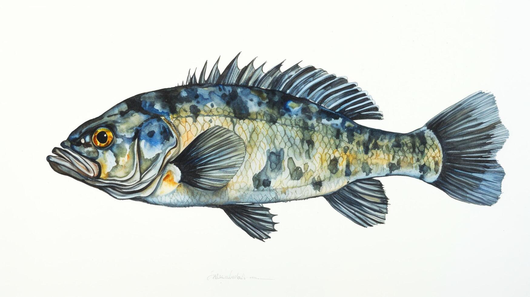 painting of a fish in aquarium photo