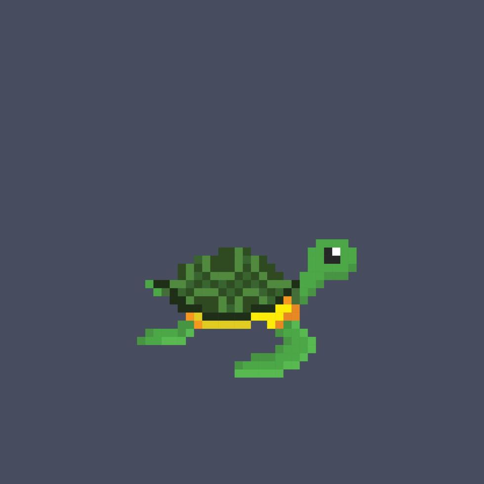 turtle in pixel art style 22959218 Vector Art at Vecteezy