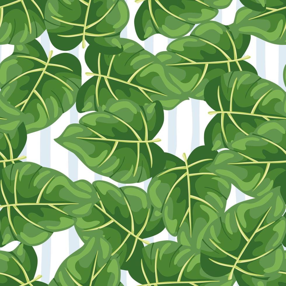 Stylized tropical leaves seamless pattern. Decorative leaf background. vector