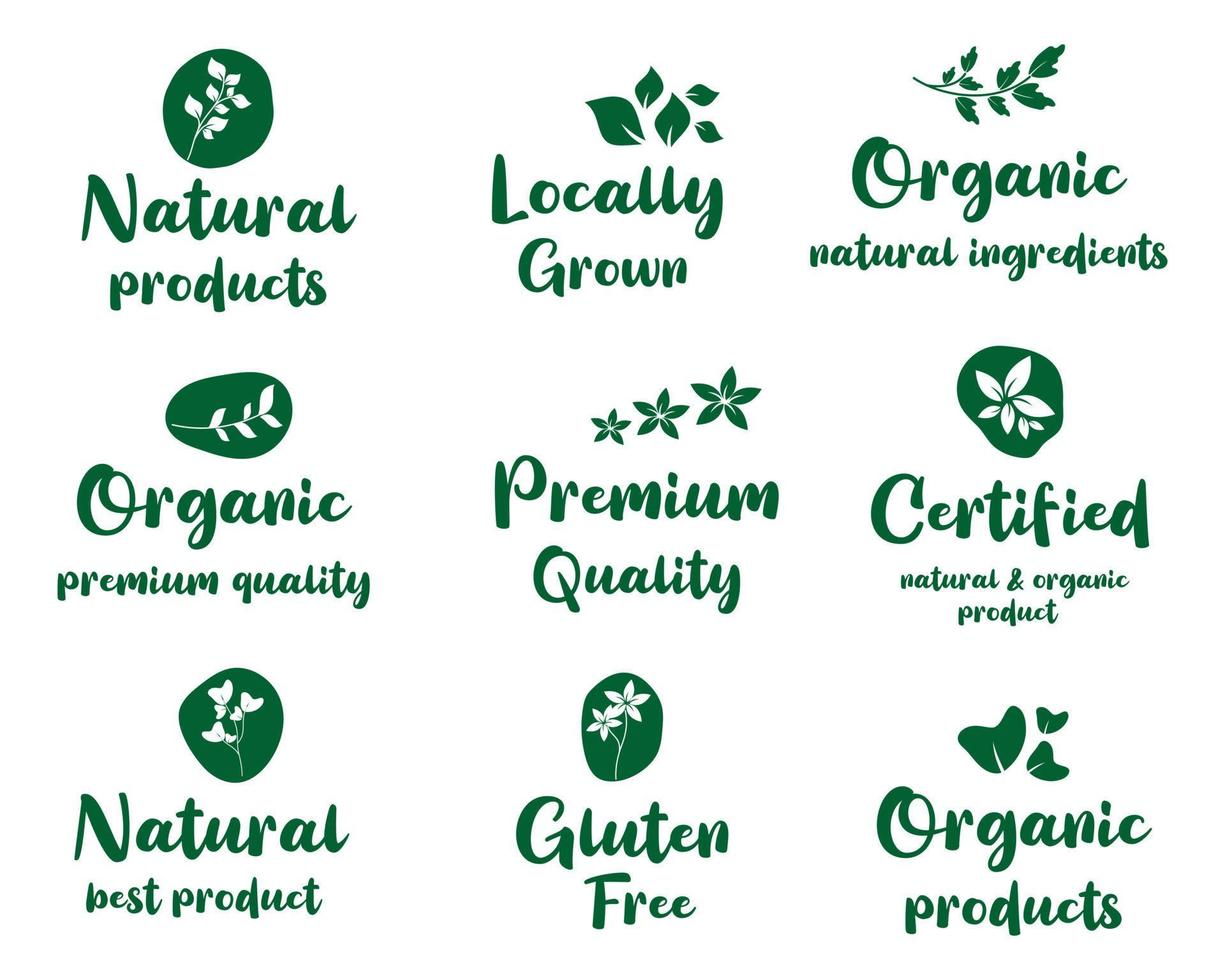 Organic food, natural product, healthy life and farm fresh for food and drink promotion. vector