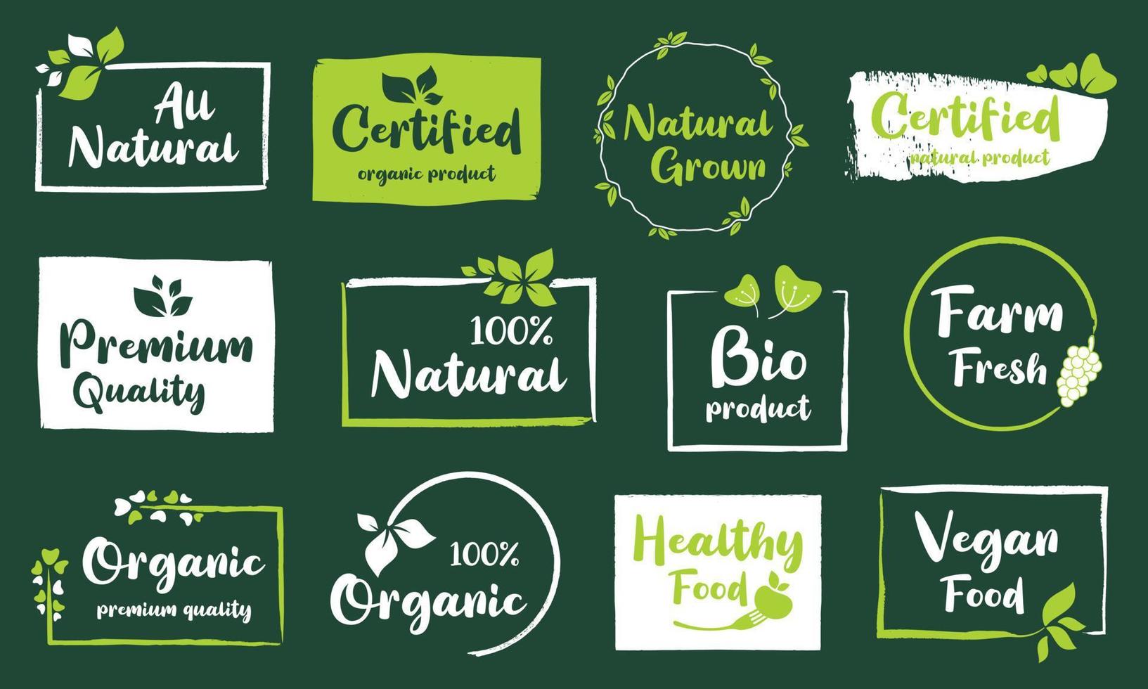 Organic food, natural product, healthy life and farm fresh for food and drink promotion. vector