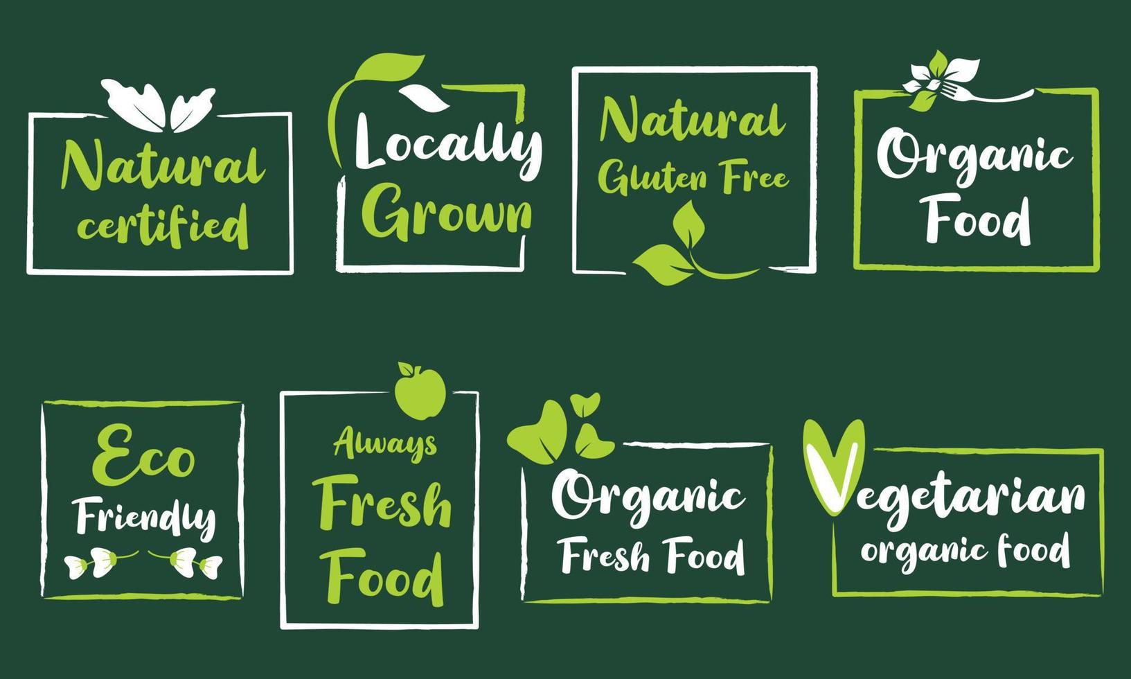 Organic food, natural product, healthy life and farm fresh for food and drink promotion. vector