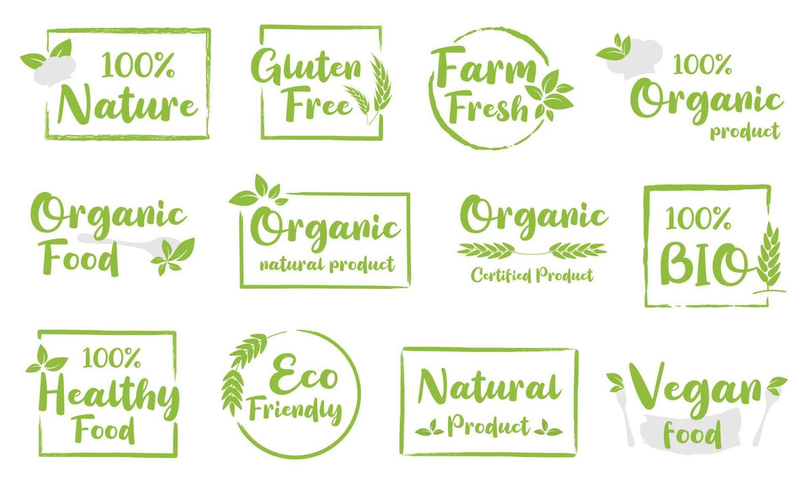 Organic food, natural product, healthy life and farm fresh for food and drink promotion. vector