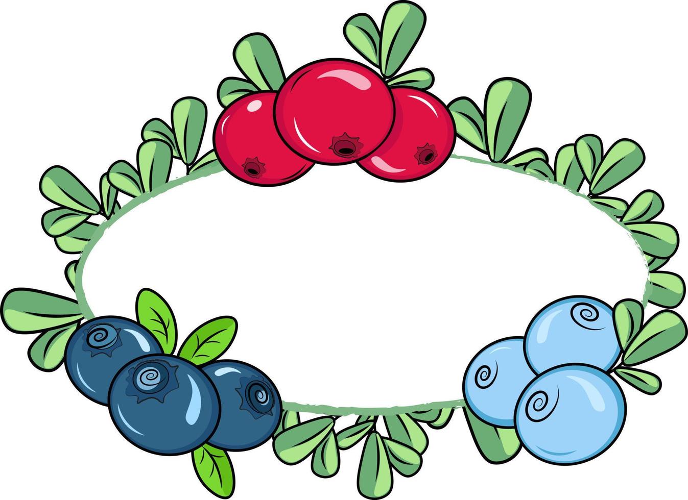 frame illustration with berries and leaves vector