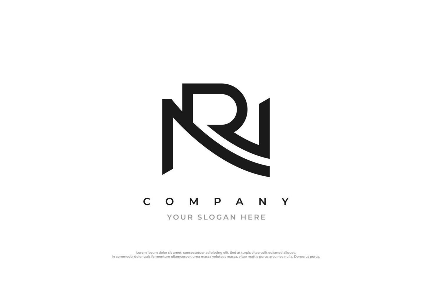 Initial Letter RN Logo or NR Monogram Design Vector