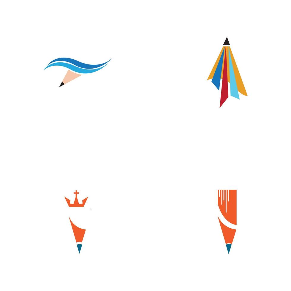 Pencil logo and symbol images illustration design vector