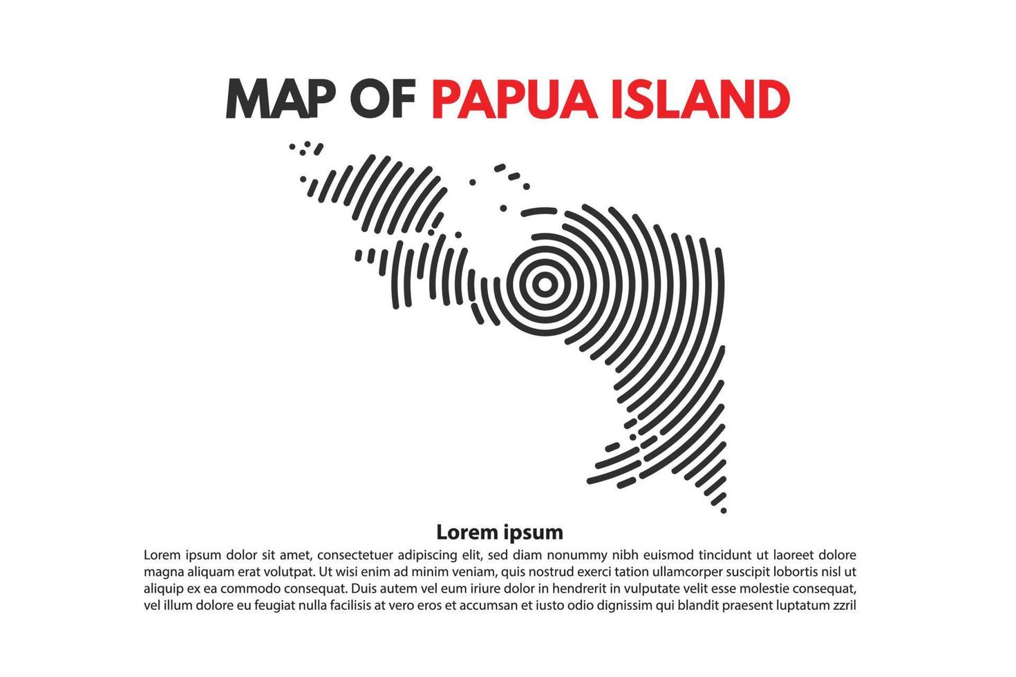 Papua spiral map vector design of Indonesian island