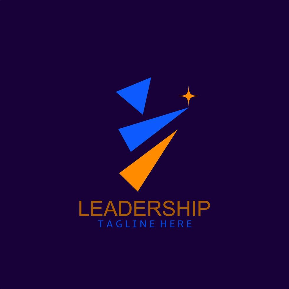 Successful people logo template design. Leadership logo concept. Strong and Healthy life isolated colorful triangles vector illustration.