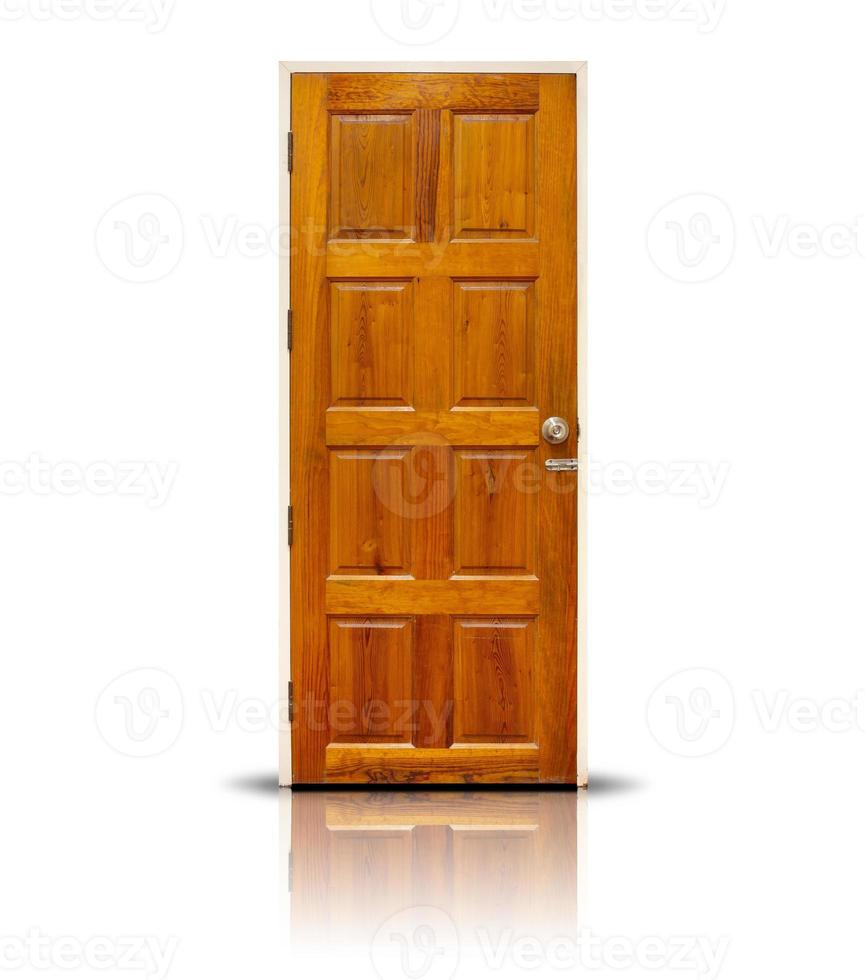 Wooden Door Isolated on White Background photo
