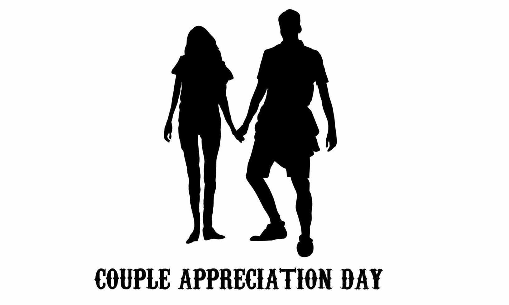 Vector graphic of world couple appreciation day for world couple appreciation day celebration. flat design. flyer design. May 01. Silloute design. Man and woman holding hands affectionately