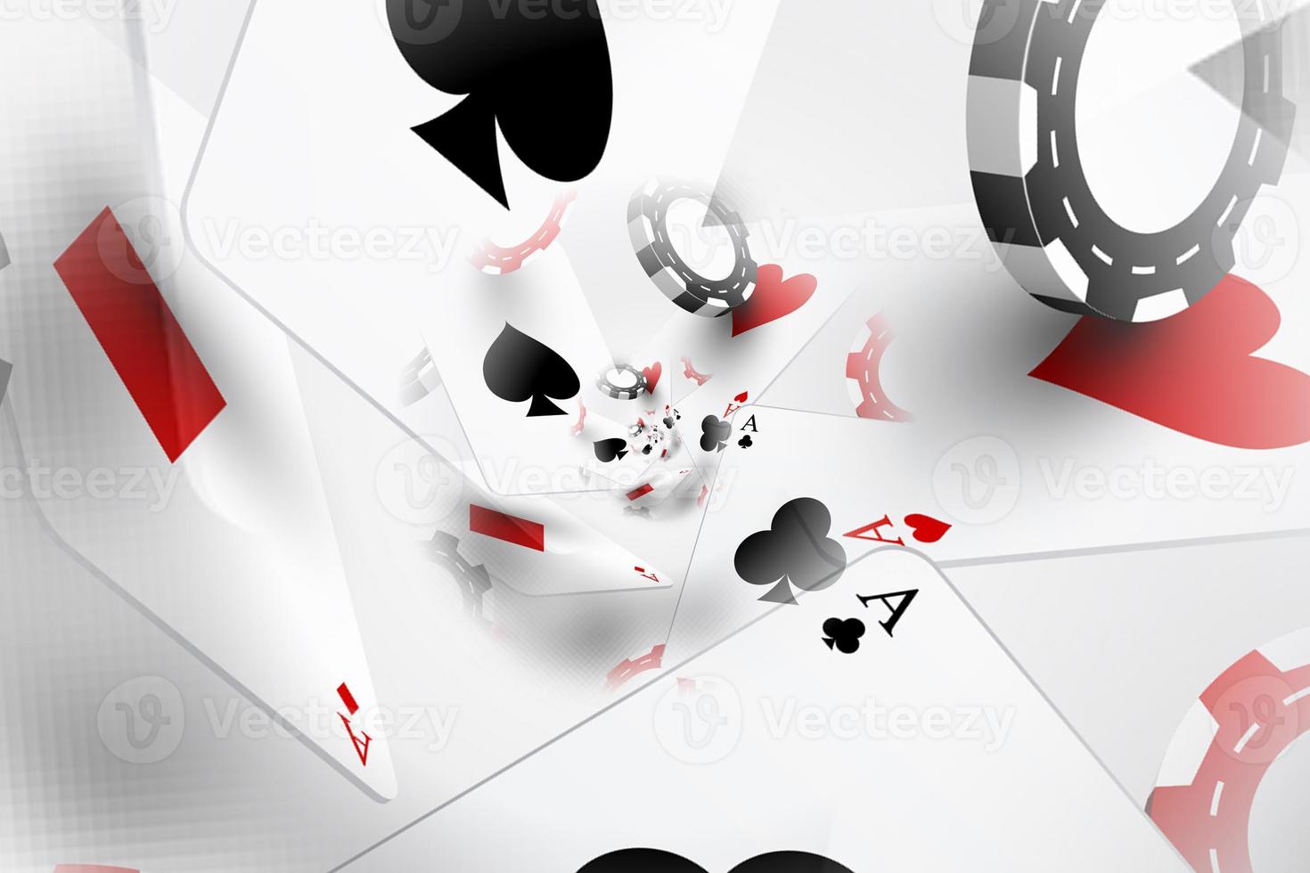 Illustration of a Background with Casino Elements. Concept of betting, gamble, game. photo