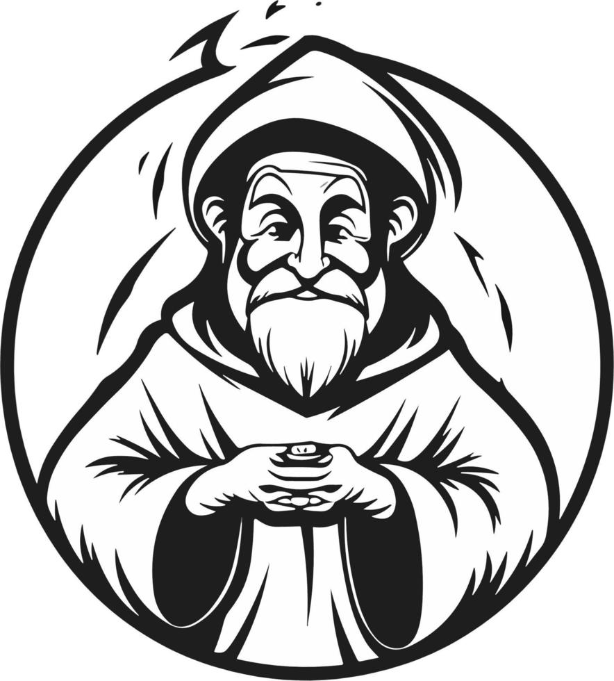 Elderly Priest with Beard vector
