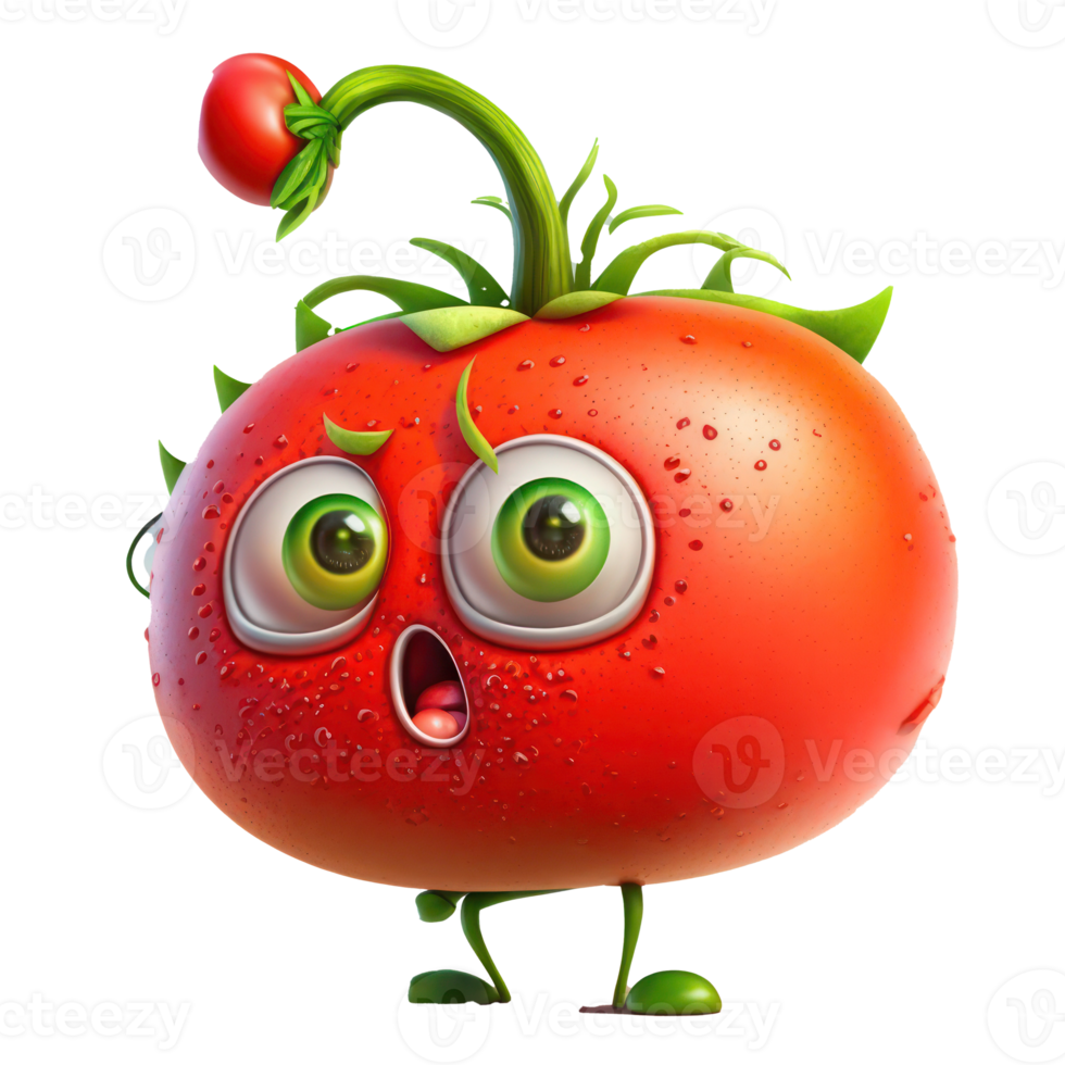 cute happy tomato character . AI Generated png