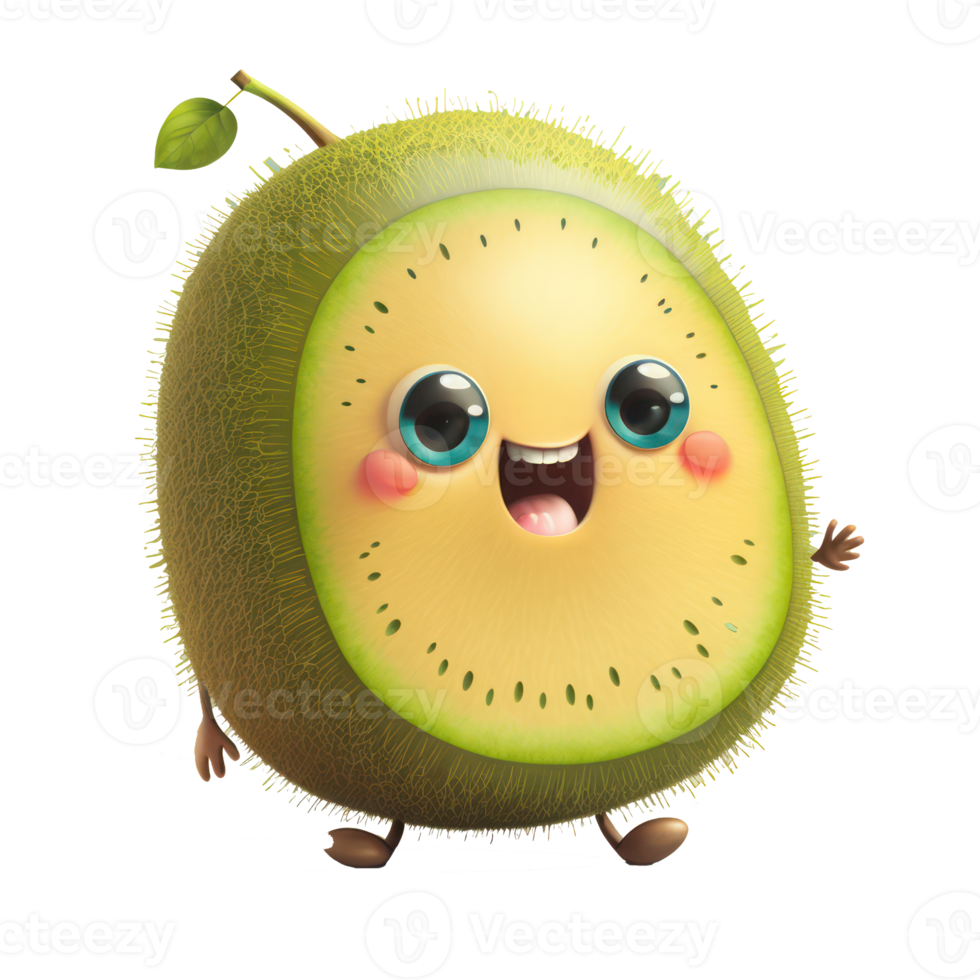 cute happy avocado character . AI Generated png