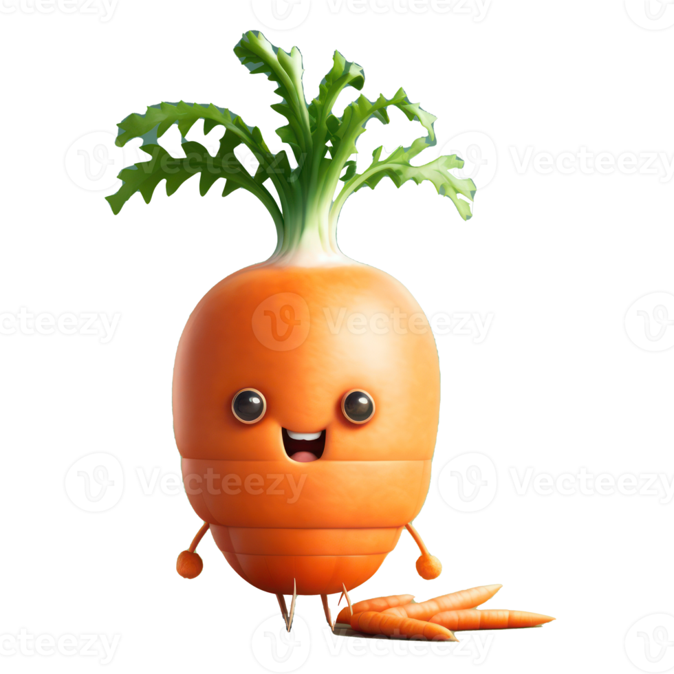cute happy carrot character . AI Generated png