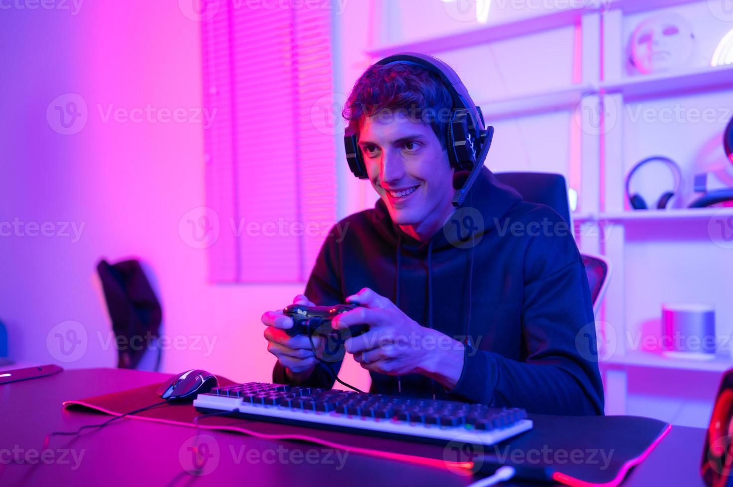 The winning mood of a professional gamer That is where the cash and celebrity come from. photo