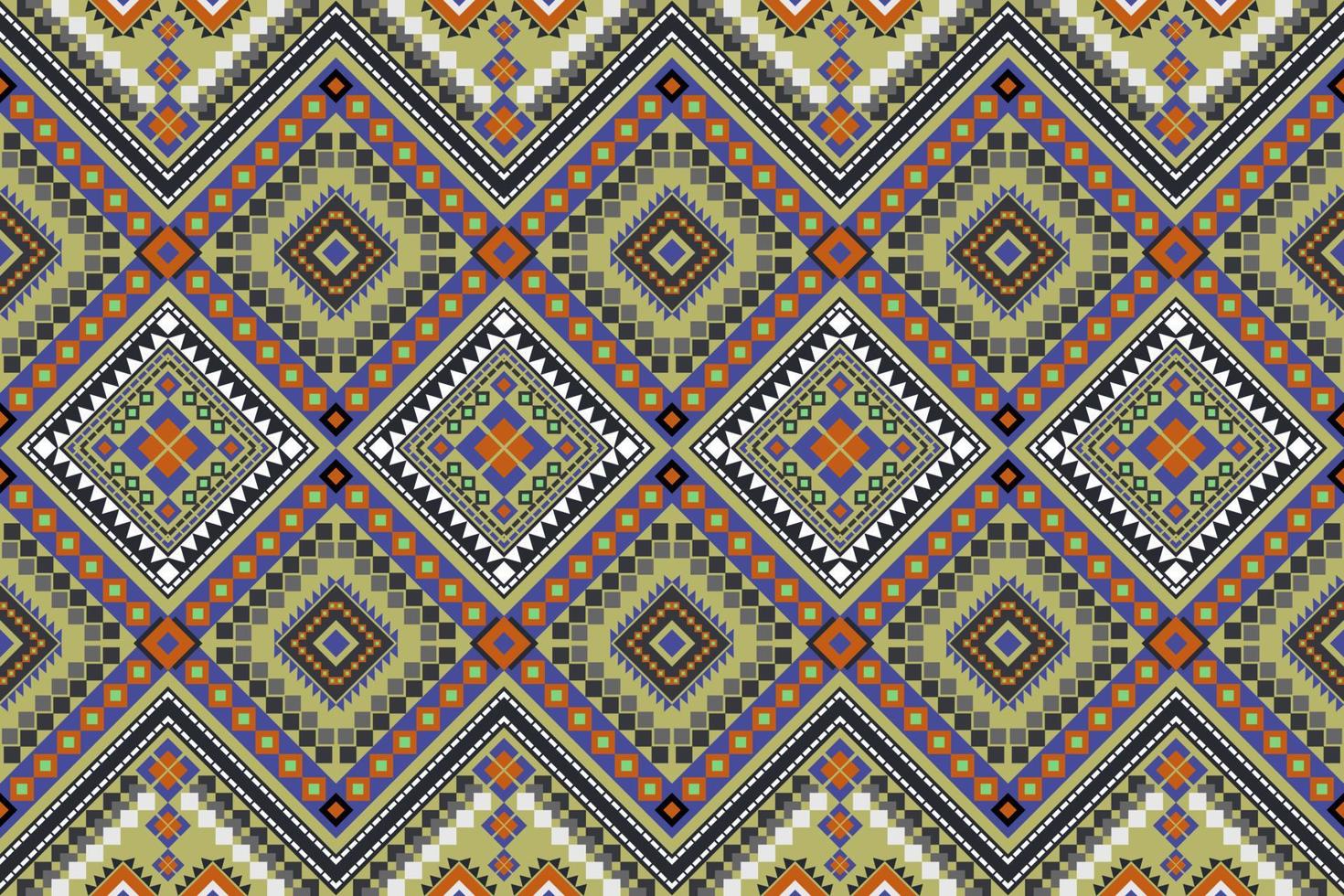 Seamless geometric ethnic asian oriental and tradition pattern design for texture and background. Silk and fabric pattern decoration for carpet, Thai clothing, wrapping and wallpaper vector