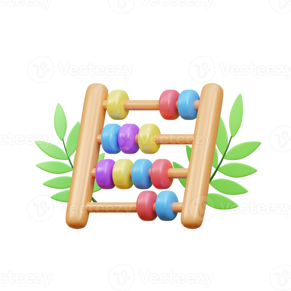 3d abacus icon illustration object png