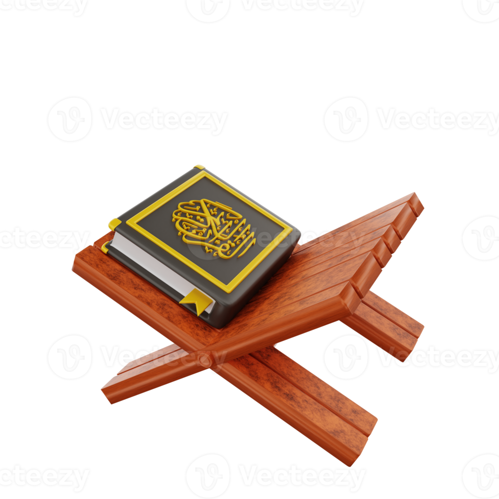 3d islamisch geschlossen Koran Buch Symbol Illustration Objekt png