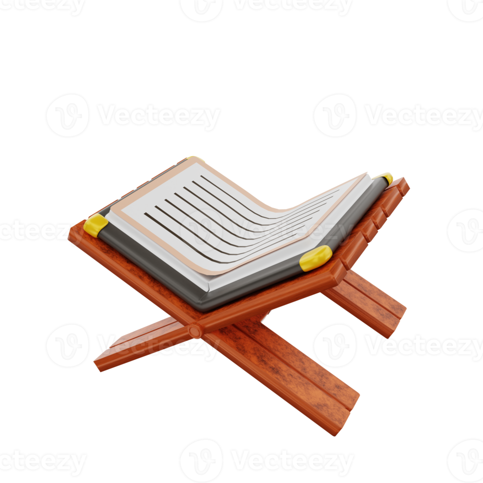 3d islamic opened quran book icon illustration object png