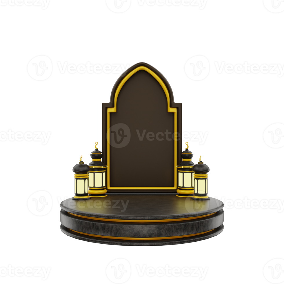 3d islamic ramadan podium icon illustration object png