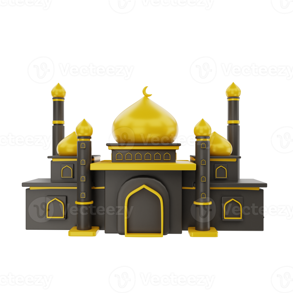 3d islamic mosque icon illustration object png